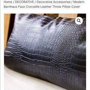 Modern Barnhaus Faux Crocodile Leather PillowCover